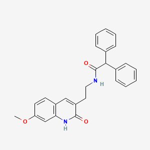 N-[2-(7-methoxy-2-oxo-1H-quinolin-3-yl)ethyl]-2,2-diphenylacetamide