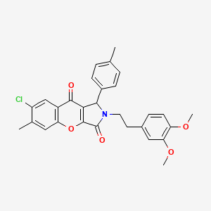 7-Chloro-2-[2-(3,4-dimethoxyphenyl)ethyl]-6-methyl-1-(4-methylphenyl)-1,2-dihydrochromeno[2,3-c]pyrrole-3,9-dione