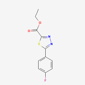 molecular formula C11H9FN2O2S B1410969 Ethyl 5-(4-fluorophenyl)-1,3,4-thiadiazole-2-carboxylate CAS No. 1924322-00-8
