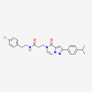 N-[2-(4-chlorophenyl)ethyl]-3-{4-oxo-2-[4-(propan-2-yl)phenyl]pyrazolo[1,5-a]pyrazin-5(4H)-yl}propanamide