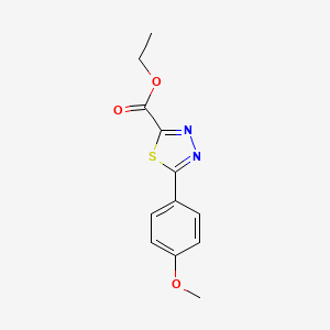molecular formula C12H12N2O3S B1410976 Ethyl 5-(4-methoxyphenyl)-1,3,4-thiadiazole-2-carboxylate CAS No. 1986908-03-5