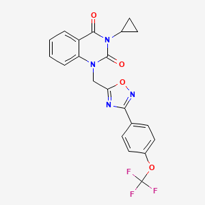 3-cyclopropyl-1-((3-(4-(trifluoromethoxy)phenyl)-1,2,4-oxadiazol-5-yl)methyl)quinazoline-2,4(1H,3H)-dione