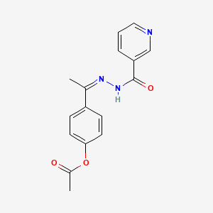 4-{(1Z)-1-[2-(pyridin-3-ylcarbonyl)hydrazinylidene]ethyl}phenyl acetate