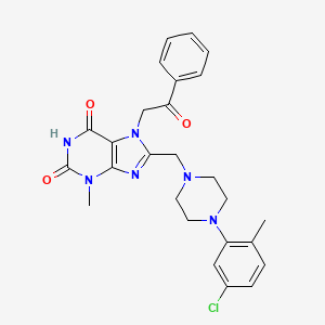 8-((4-(5-chloro-2-methylphenyl)piperazin-1-yl)methyl)-3-methyl-7-(2-oxo-2-phenylethyl)-1H-purine-2,6(3H,7H)-dione