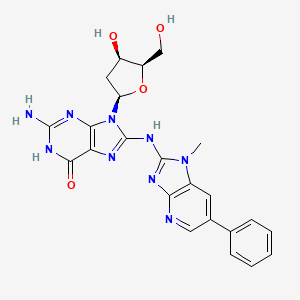 2-amino-9-[(2R,4R,5R)-4-hydroxy-5-(hydroxymethyl)oxolan-2-yl]-8-[(1-methyl-6-phenylimidazo[4,5-b]pyridin-2-yl)amino]-1H-purin-6-one