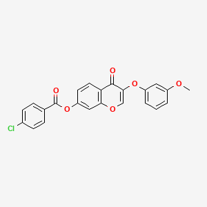 3-(3-methoxyphenoxy)-4-oxo-4H-chromen-7-yl 4-chlorobenzoate