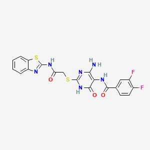 N-(4-amino-2-((2-(benzo[d]thiazol-2-ylamino)-2-oxoethyl)thio)-6-oxo-1,6-dihydropyrimidin-5-yl)-3,4-difluorobenzamide