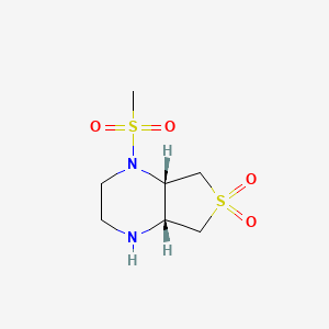 molecular formula C7H14N2O4S2 B1410989 (4aR,7aS)-1-(methylsulfonyl)octahydrothieno[3,4-b]pyrazine 6,6-dioxide CAS No. 2165502-08-7