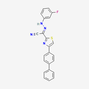 (2E)-[4-(biphenyl-4-yl)-1,3-thiazol-2-yl][2-(3-fluorophenyl)hydrazinylidene]ethanenitrile