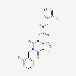 molecular formula C22H17ClFN3O3S B14109919 N-(2-chlorobenzyl)-2-[3-(2-fluorobenzyl)-2,4-dioxo-3,4-dihydrothieno[3,2-d]pyrimidin-1(2H)-yl]acetamide 