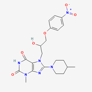 7-(2-hydroxy-3-(4-nitrophenoxy)propyl)-3-methyl-8-(4-methylpiperidin-1-yl)-1H-purine-2,6(3H,7H)-dione