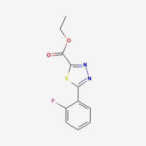 molecular formula C11H9FN2O2S B1410996 Ethyl 5-(2-fluorophenyl)-1,3,4-thiadiazole-2-carboxylate CAS No. 1989983-15-4