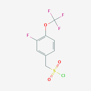molecular formula C8H5ClF4O3S B1410997 [3-Fluoro-(4-trifluoromethoxy)phenyl]-methanesulfonyl chloride CAS No. 1987007-00-0