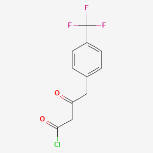 molecular formula C11H8ClF3O2 B1411006 3-Oxo-4-(4-trifluoromethylphenyl)butanoyl chloride CAS No. 1987320-88-6