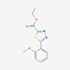 molecular formula C12H12N2O3S B1411009 Ethyl 5-(2-methoxyphenyl)-1,3,4-thiadiazole-2-carboxylate CAS No. 1993310-64-7