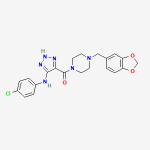 [4-(1,3-benzodioxol-5-ylmethyl)piperazin-1-yl]{5-[(4-chlorophenyl)amino]-1H-1,2,3-triazol-4-yl}methanone