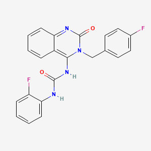 (E)-1-(3-(4-fluorobenzyl)-2-oxo-2,3-dihydroquinazolin-4(1H)-ylidene)-3-(2-fluorophenyl)urea