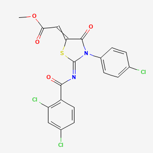 Methyl 2-[3-(4-chlorophenyl)-2-(2,4-dichlorobenzoyl)imino-4-oxo-1,3-thiazolidin-5-ylidene]acetate