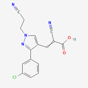 3-[3-(3-Chlorophenyl)-1-(2-cyanoethyl)pyrazol-4-yl]-2-cyanoprop-2-enoic acid