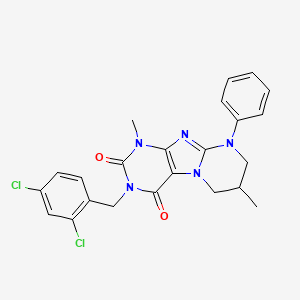 3-[(2,4-dichlorophenyl)methyl]-1,7-dimethyl-9-phenyl-7,8-dihydro-6H-purino[7,8-a]pyrimidine-2,4-dione