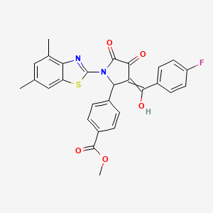 Methyl 4-{1-(4,6-dimethyl-1,3-benzothiazol-2-yl)-3-[(4-fluorophenyl)(hydroxy)methylidene]-4,5-dioxopyrrolidin-2-yl}benzoate