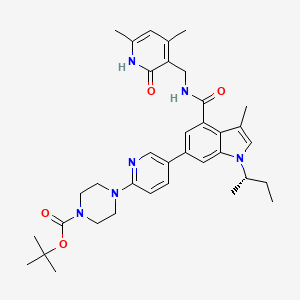 (S)-tert-butyl 4-(5-(1-(sec-butyl)-4-(((4,6-dimethyl-2-oxo-1,2-dihydropyridin-3-yl)methyl)carbamoyl)-3-methyl-1H-indol-6-yl)pyridin-2-yl)piperazine-1-carboxylate