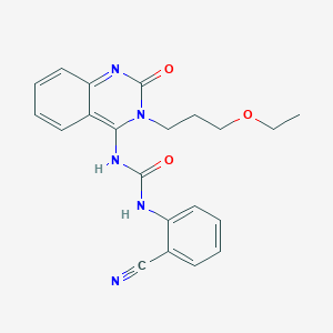 (E)-1-(2-cyanophenyl)-3-(3-(3-ethoxypropyl)-2-oxo-2,3-dihydroquinazolin-4(1H)-ylidene)urea