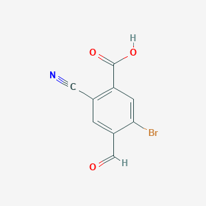 molecular formula C9H4BrNO3 B1411023 5-Bromo-2-cyano-4-formylbenzoic acid CAS No. 1805016-01-6