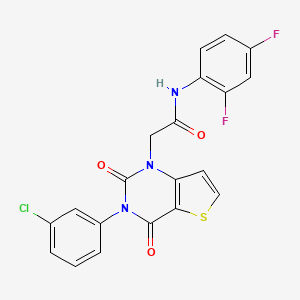 2-(3-(3-chlorophenyl)-2,4-dioxo-3,4-dihydrothieno[3,2-d]pyrimidin-1(2H)-yl)-N-(2,4-difluorophenyl)acetamide