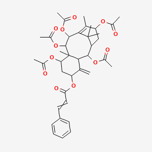 molecular formula C39H48O12 B14110281 (2,7,9,10,13-Pentaacetyloxy-8,12,15,15-tetramethyl-4-methylidene-5-tricyclo[9.3.1.03,8]pentadec-11-enyl) 3-phenylprop-2-enoate 