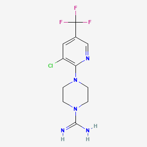 molecular formula C11H13ClF3N5 B1411038 4-[3-Chloro-5-(trifluoromethyl)-2-pyridyl]-piperazine-1-carboxamidine CAS No. 1987135-42-1