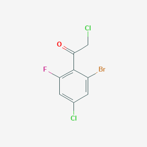 molecular formula C8H4BrCl2FO B1411042 2'-Bromo-4'-chloro-6'-fluorophenacyl chloride CAS No. 1805582-72-2