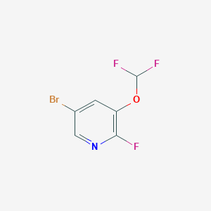 molecular formula C6H3BrF3NO B1411044 5-Bromo-3-difluoromethoxy-2-fluoropyridine CAS No. 1805938-33-3