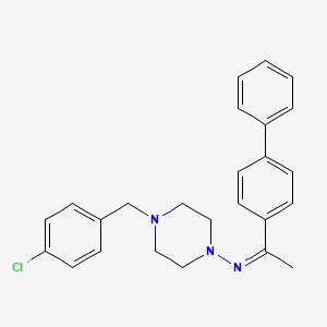 N-[(1Z)-1-(biphenyl-4-yl)ethylidene]-4-(4-chlorobenzyl)piperazin-1-amine