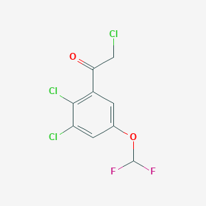 molecular formula C9H5Cl3F2O2 B1411047 2',3'-Dichloro-5'-(difluoromethoxy)phenacyl chloride CAS No. 1806297-64-2