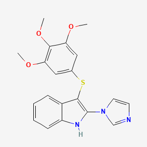 2-imidazol-1-yl-3-(3,4,5-trimethoxyphenyl)sulfanyl-1H-indole