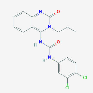 (E)-1-(3,4-dichlorophenyl)-3-(2-oxo-3-propyl-2,3-dihydroquinazolin-4(1H)-ylidene)urea