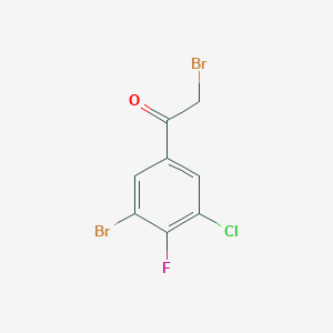 molecular formula C8H4Br2ClFO B1411057 3'-Bromo-5'-chloro-4'-fluorophenacyl bromide CAS No. 1805576-82-2