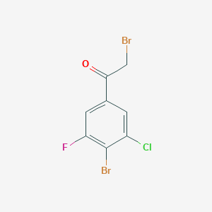 molecular formula C8H4Br2ClFO B1411058 4'-Bromo-3'-chloro-5'-fluorophenacyl bromide CAS No. 1805576-83-3