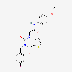 molecular formula C23H20FN3O4S B14110589 N-(4-ethoxyphenyl)-2-(3-(4-fluorobenzyl)-2,4-dioxo-3,4-dihydrothieno[3,2-d]pyrimidin-1(2H)-yl)acetamide 