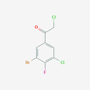 molecular formula C8H4BrCl2FO B1411059 3'-Bromo-5'-chloro-4'-fluorophenacyl chloride CAS No. 1807036-60-7