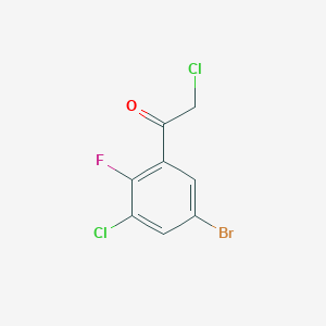 molecular formula C8H4BrCl2FO B1411060 5'-Bromo-3'-chloro-2'-fluorophenacyl chloride CAS No. 1804382-66-8