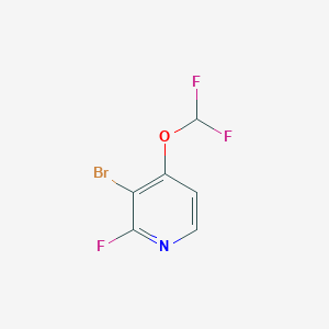 molecular formula C6H3BrF3NO B1411063 3-Bromo-4-difluoromethoxy-2-fluoropyridine CAS No. 1807168-25-7