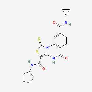 N3-cyclopentyl-N8-cyclopropyl-5-oxo-1-thioxo-4,5-dihydro-1H-thiazolo[3,4-a]quinazoline-3,8-dicarboxamide