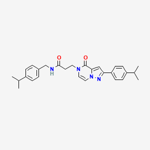 3-{4-oxo-2-[4-(propan-2-yl)phenyl]pyrazolo[1,5-a]pyrazin-5(4H)-yl}-N-[4-(propan-2-yl)benzyl]propanamide