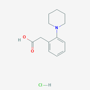 molecular formula C13H18ClNO2 B1411071 2-[2-(Piperidin-1-yl)phenyl]-acetic acid hydrochloride CAS No. 2206607-46-5