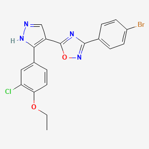 3-(4-bromophenyl)-5-(3-(3-chloro-4-ethoxyphenyl)-1H-pyrazol-4-yl)-1,2,4-oxadiazole