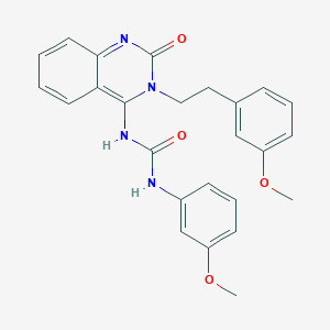 molecular formula C25H24N4O4 B14110749 (E)-1-(3-(3-methoxyphenethyl)-2-oxo-2,3-dihydroquinazolin-4(1H)-ylidene)-3-(3-methoxyphenyl)urea 