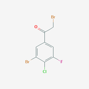 molecular formula C8H4Br2ClFO B1411075 3'-Bromo-4'-chloro-5'-fluorophenacyl bromide CAS No. 1807036-40-3