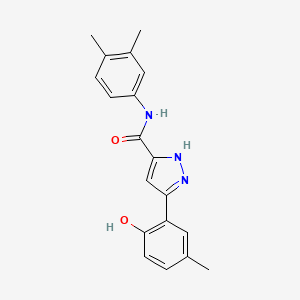 N-(3,4-dimethylphenyl)-5-(2-hydroxy-5-methylphenyl)-1H-pyrazole-3-carboxamide